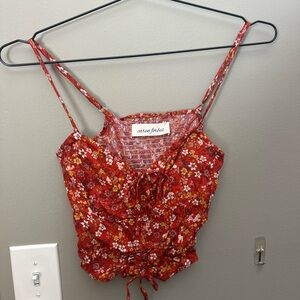 Red Floral Women's Top